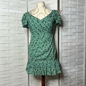 Hello Molly Green Floral Mini Dress